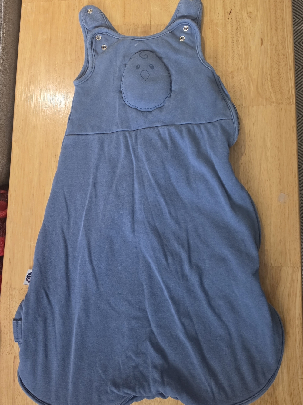 Nested Bean Weighted Blue Sleep Sack with Bird Applique